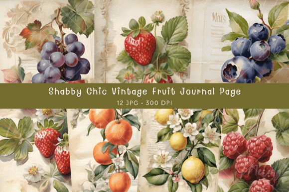Download Shabby Chic Vintage Fruit Journal Pages - Shabby chic Collection