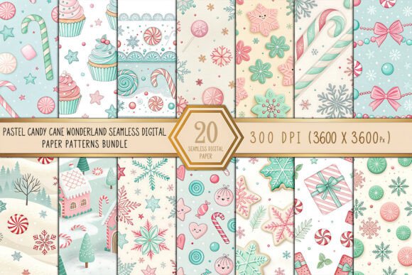 Download Pastel Candy Cane Wonderland Digital - Wonderland Collection