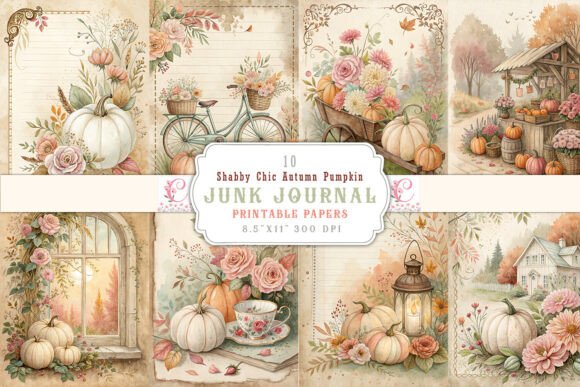 Download Shabby Chic Autumn Pumpkin Junk Journal - Shabby chic Collection