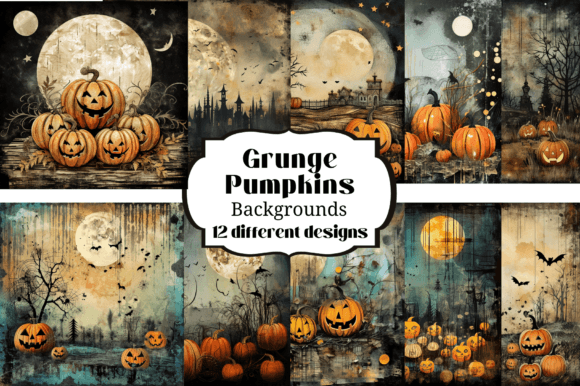 Download Grunge Pumpkin Collage Style Backgrounds - Backgrounds Collection
