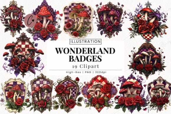 Download Wonderland Badges Clipart, Fairytale PNG - Wonderland Collection