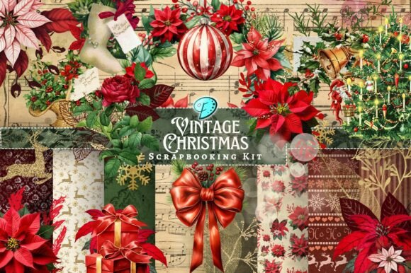 Download Vintage Christmas Scrapbooking Kit - Scrapbooking Collection
