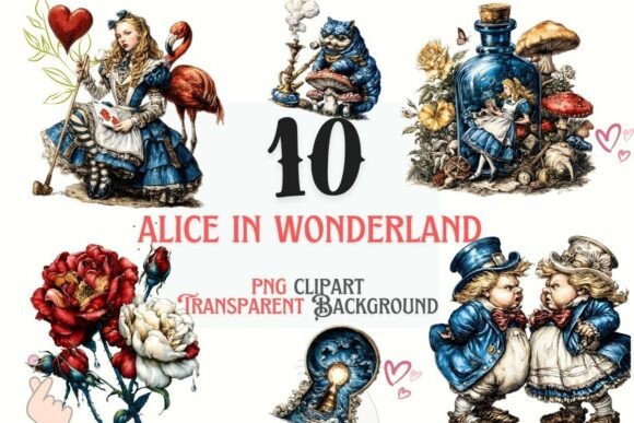 Download Alice Wonderland Bundle 10 PNG Set - Wonderland Collection