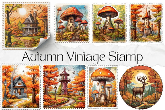 Download Autumn Wonderland Postage Stamp - Wonderland Collection
