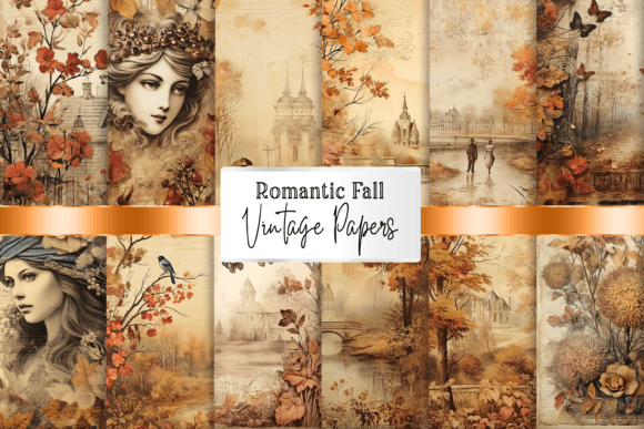 Download Vintage Autumn Scrapbooking Papers, Junk - Scrapbooking Collection