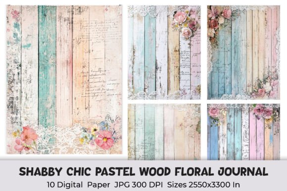 Download Shabby Chic Pastel Wood Floral Journal - Shabby chic Collection