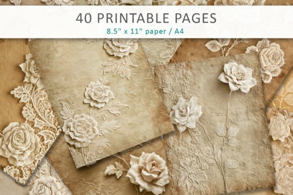 Download Shabby Chic Lace Roses Backgrounds - Shabby chic Collection